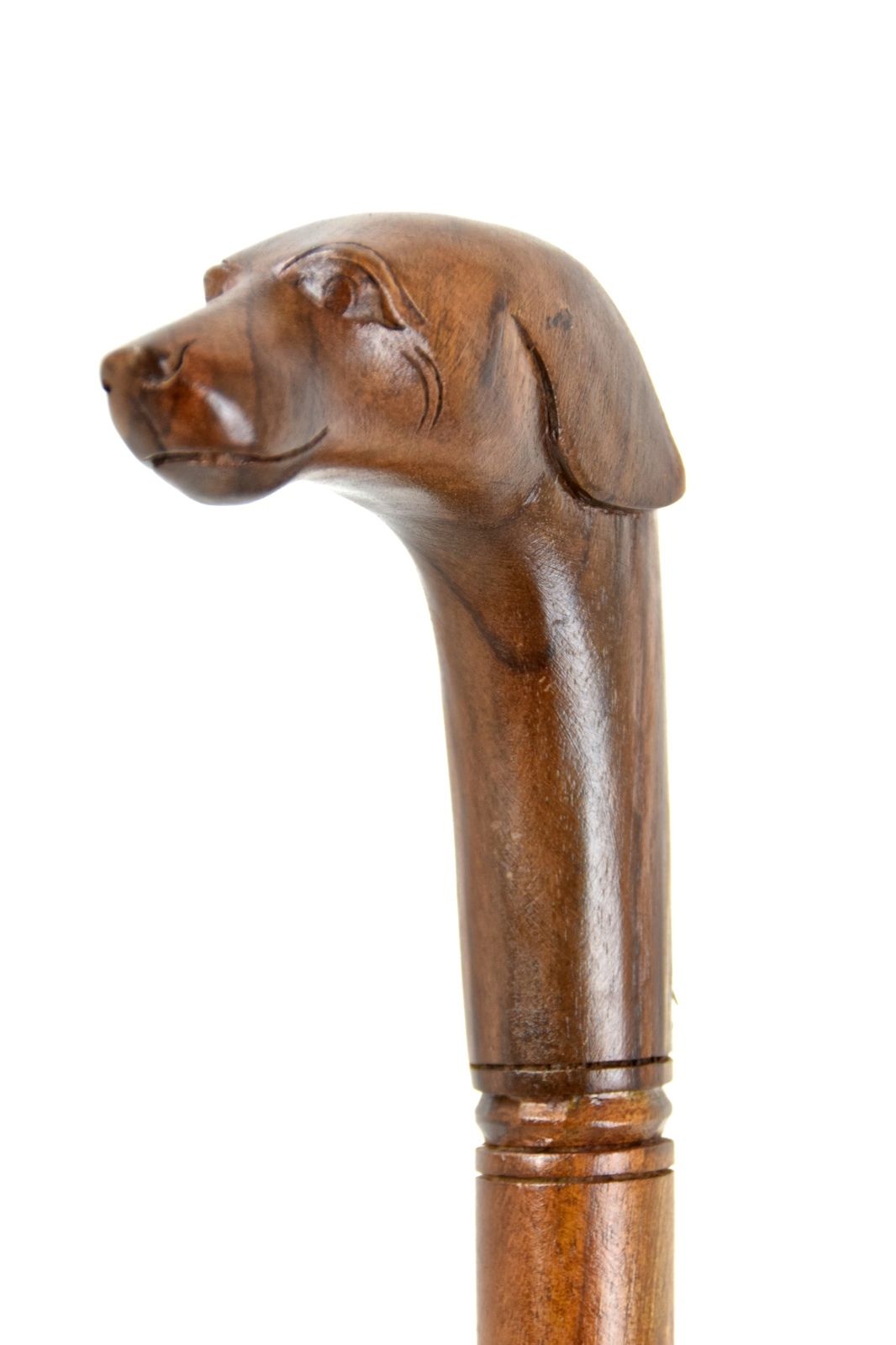 Dog wooden walking stick / cane – Hand carved from hardwood1