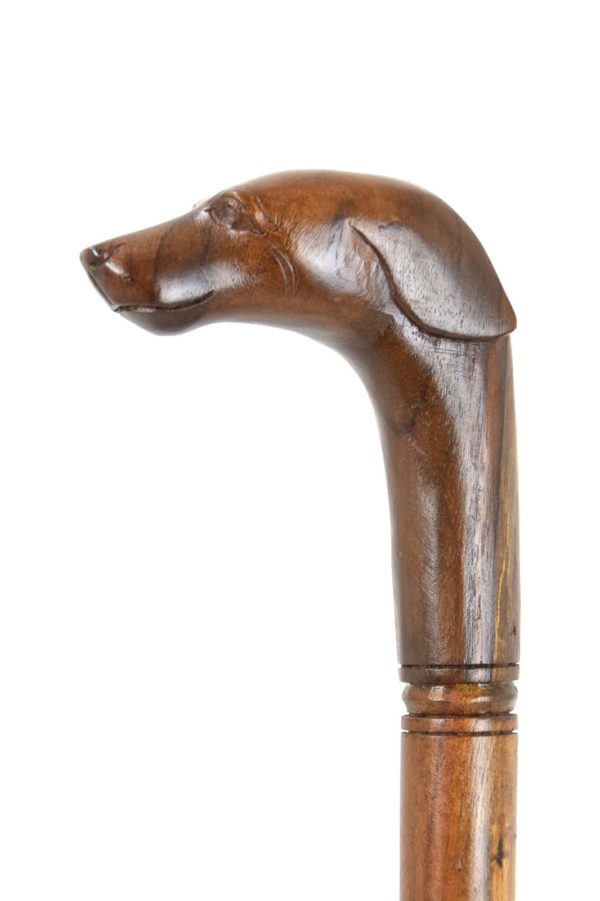 Dog wooden walking stick / cane – Hand carved from hardwood3