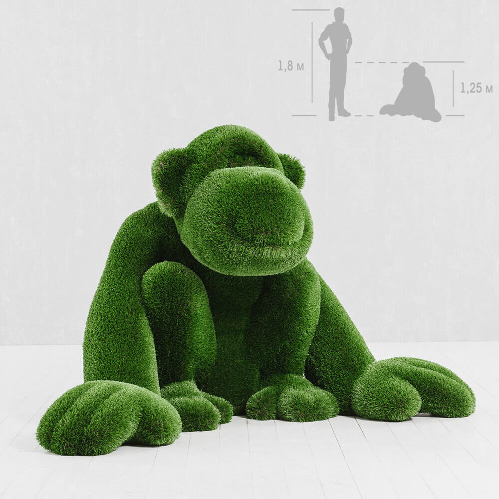 gartenfigur-affe-sitzend-topiary-gfk-kunstrasen-louie
