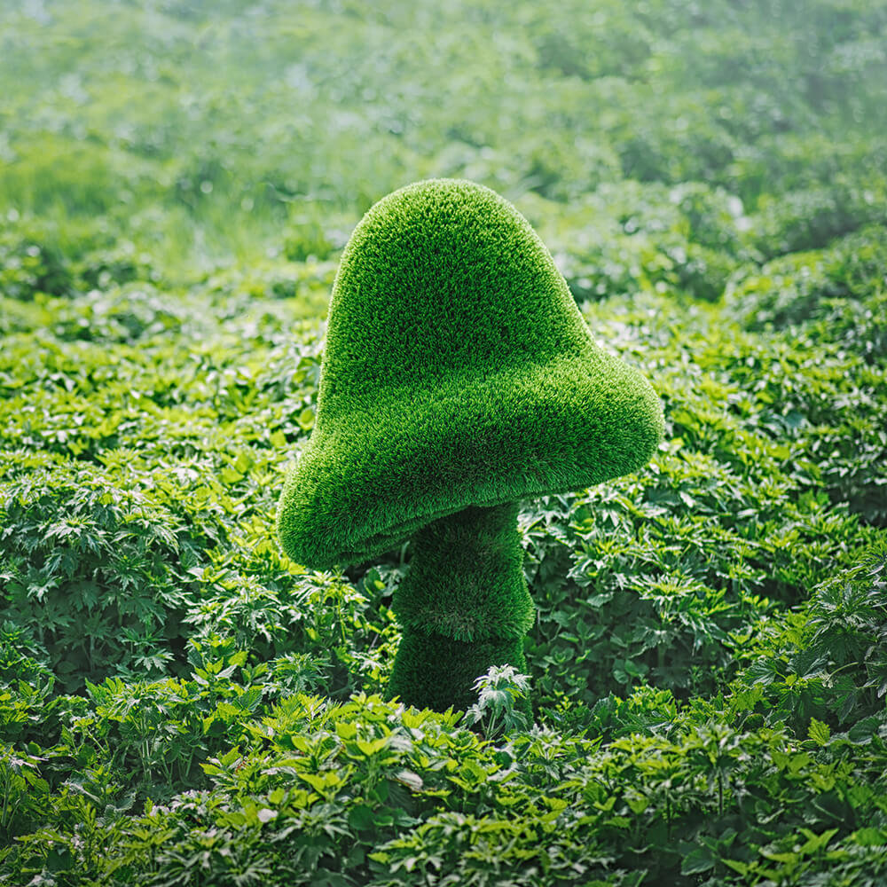 grosse-gartenfigur-pilz-gfk-kunstrasen-topiary-felino