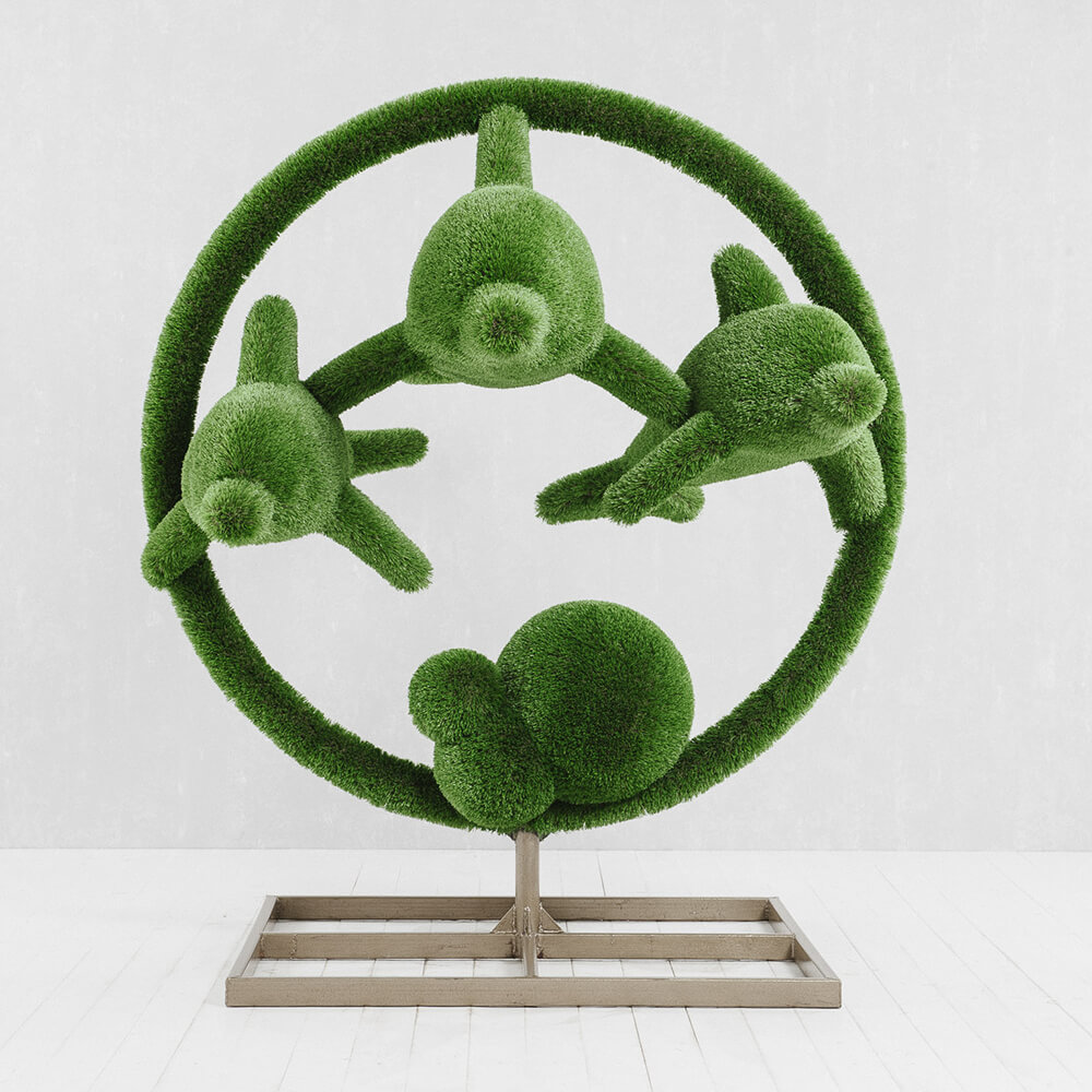 grosse-gartenplastik-delfine-gfk-kunstrasen-hecken-skulptur-flipper_7